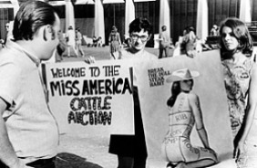 On September 7, 1968, 400 women protested the Miss America Pageant, burning high heels, makeup, girdles and bras in a "freedom trash can."