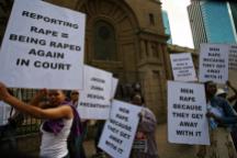 On February 7, 2013, South African women protest the lack of prosecution for rapists which was earned South Africa the title of "rape capital of the world."